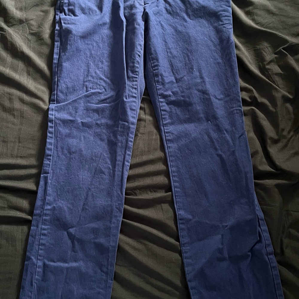 Tommy Hilfiger Navy and White Slim Fit Pants with Signature Trim
